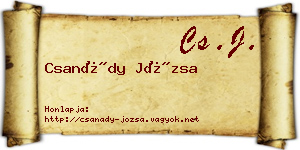 Csanády Józsa névjegykártya